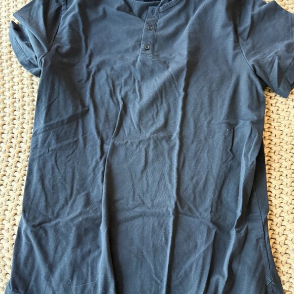 Cuts Clothing Men’s Henley 3-Pack – All Black, Size Large, Curved Hem – Premium - Picture 7 of 9